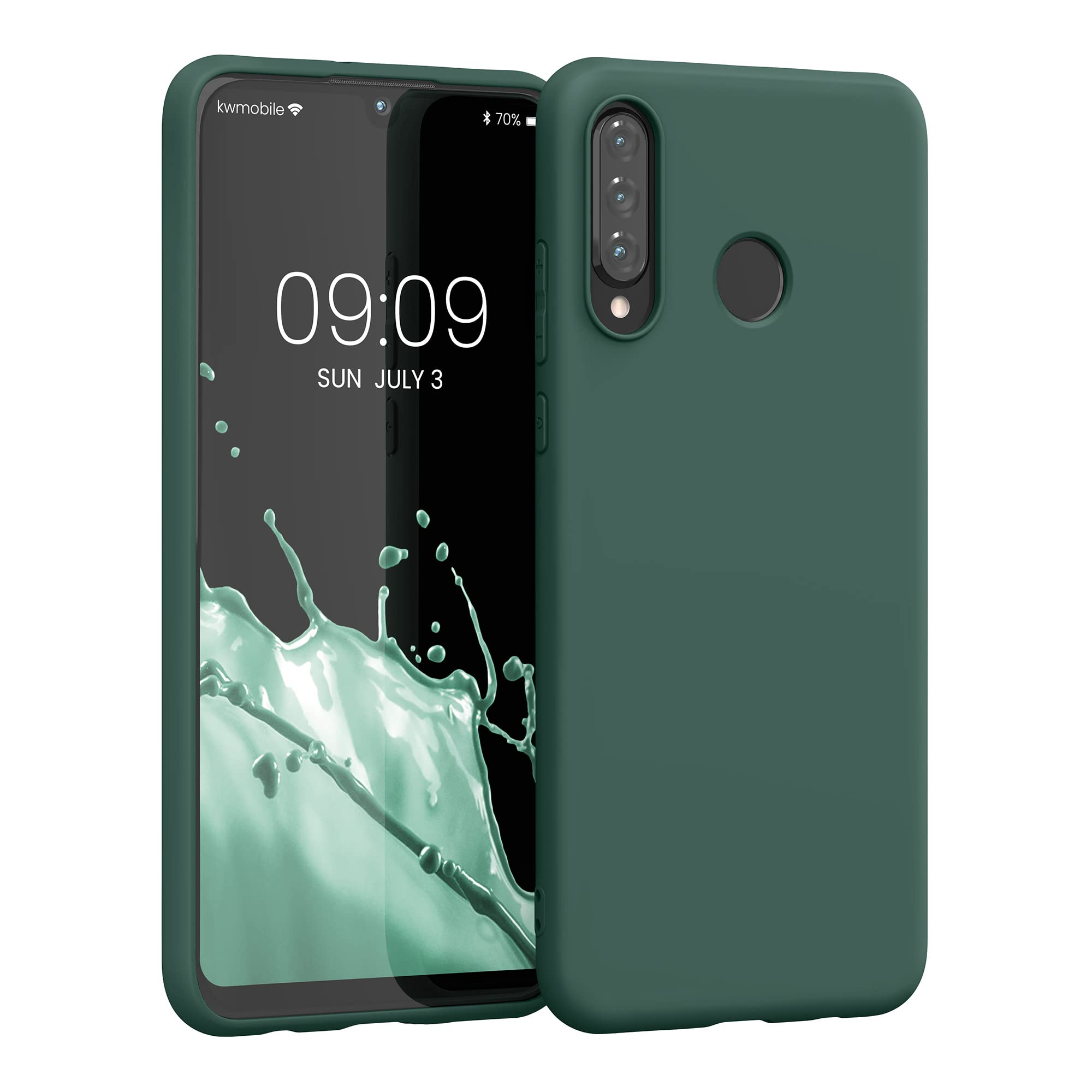 kwmobile Case for Huawei P30 Lite Case - Soft Cover - Shockproof TPU Material - Wireless Charging - Forest Green — image 1