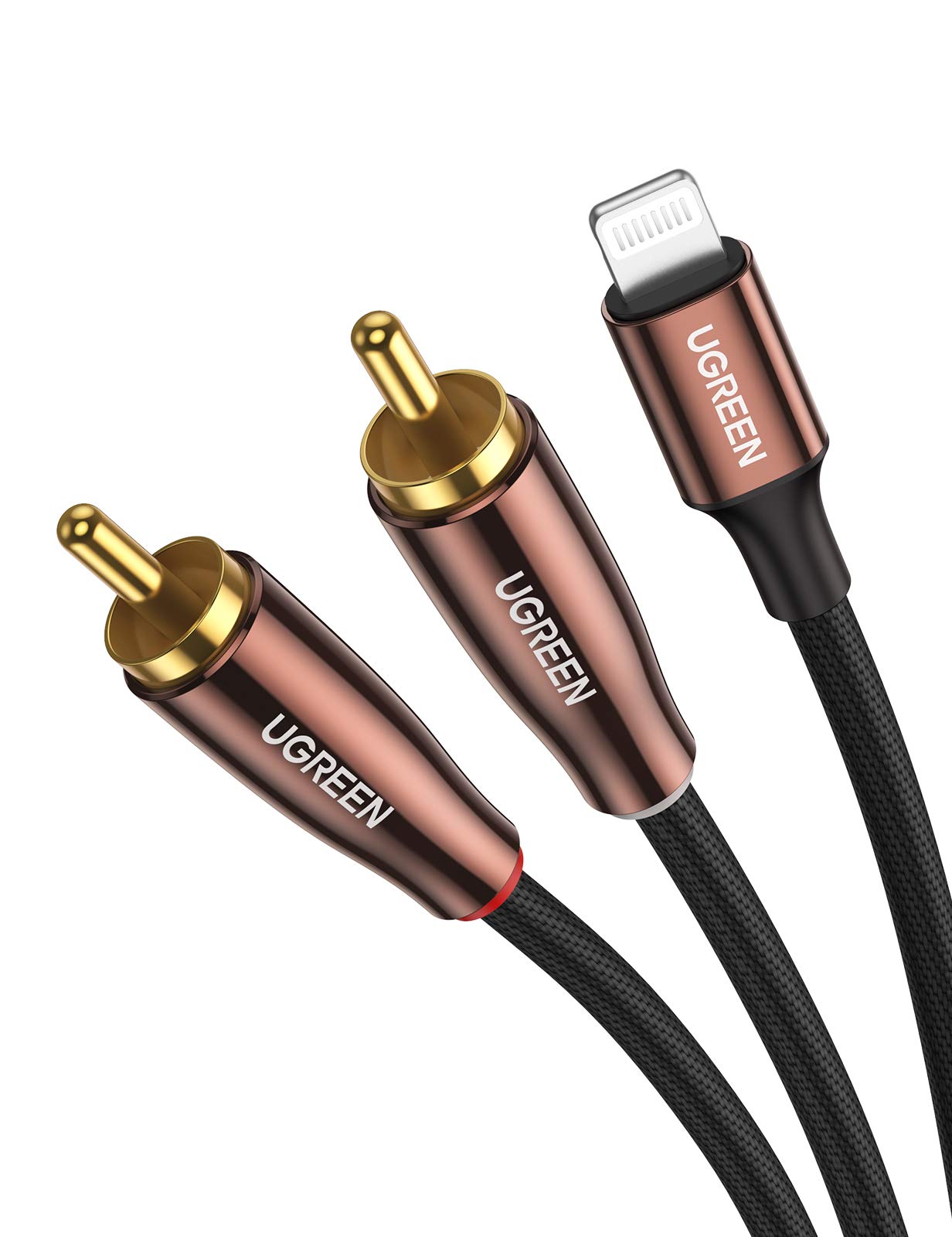 UGREEN Lightning RCA 変換ケーブル MFi認証取得 iPhone RCA 変換 オーディオケーブル HiFi音質 iPhone 13 Pro iPad Mini iPhoneX XS Max 8 7 Plus スピーカー アンプ DVDプレーヤー テレビ等に対応 1M商品画像