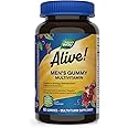 Nature's Way Alive! Men's Daily Gummy Multivitamin, Supports Energy Metabolism*, Muscle Function*, B-Vitamins, Superfood Antioxidants, Gluten-Free, Vegetarian, Fruit Flavored, 60 Gummies