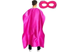 ADJOY Adult Superhero Cape and Mask for Man and Woman - Halloween Vampire Capes Party Dress Up Superhero Costume