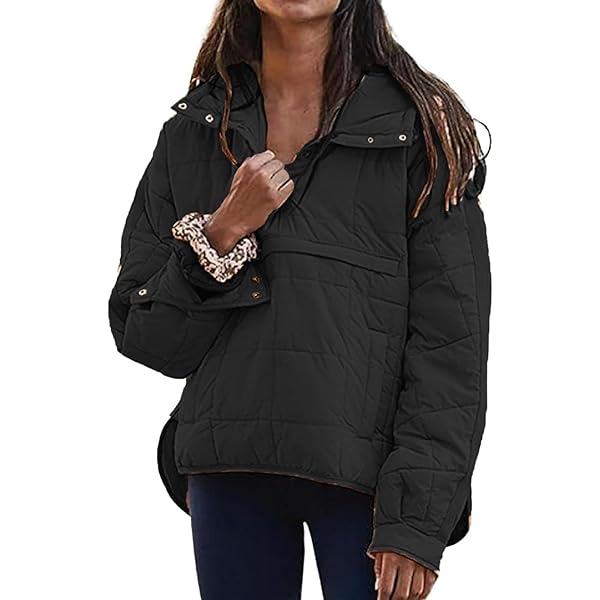 Mmoneyake Women's Baggy Lightweight Zip Puffer Jacket Warm Winter