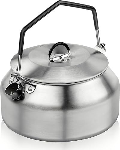 Flintronic 0.8L Camping Kettle Stainless Steel Outdoor Pot 0.8 L Lightweight