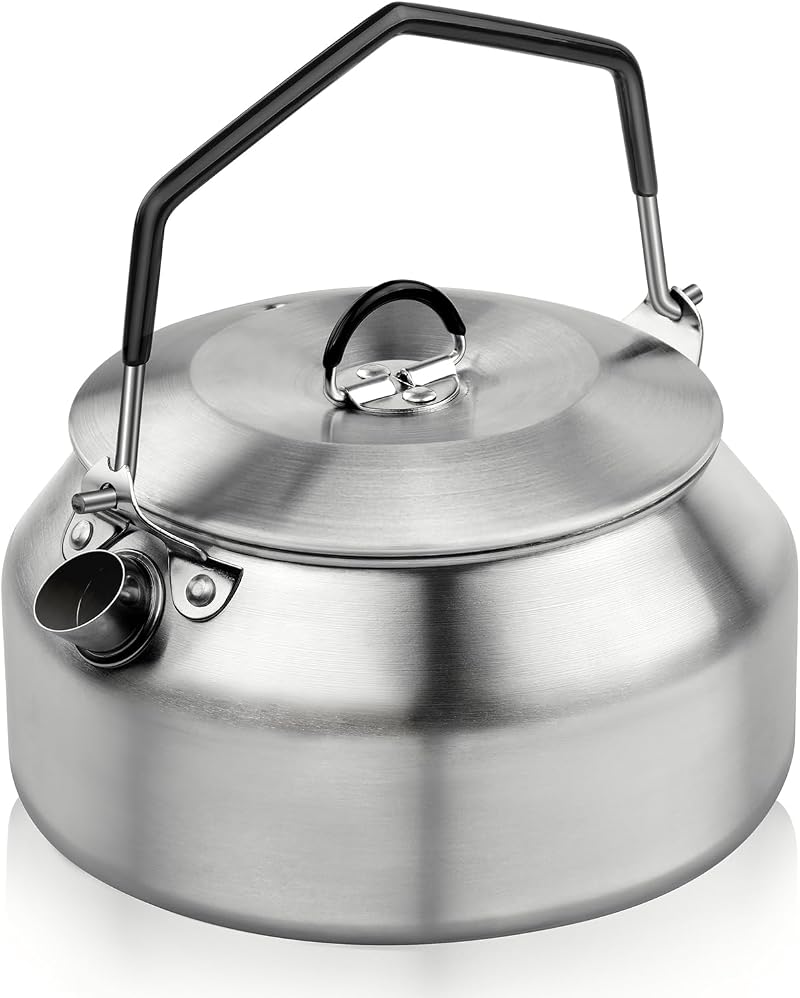 Flintronic 0.8L Camping Kettle Stainless Steel Outdoor Pot 0.8 L Lightweight