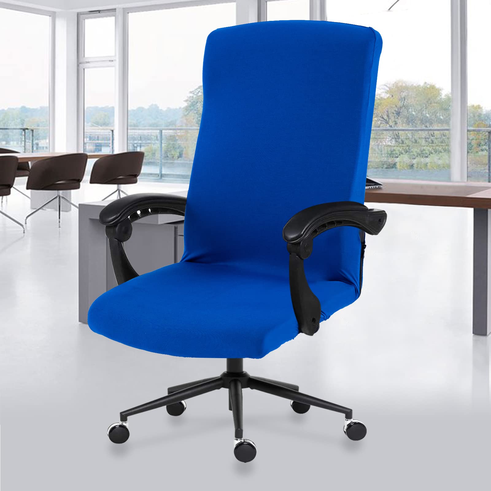 Photo 1 of DIVA EN CAMINO DEC Stretch Office Chair Cover with Zipper, Soft Polyester Slipcover for High Back or Rotating Desk Chair