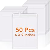 50 Pack 6x9 Envelopes Self Seal, White Catalog Mailing Envelopes | 6 x 9 Manilla Envelopes for Mailing, Organize, Storage, Home, Office Business