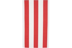 Bonjour Fete Red Cabana Stripe Paper Guest Towels | Disposable, 3-Ply Napkins | Premium Party Supplies & Decorations | Holidays, Kids Themed Birthday Parties | Pack of 20, 4.25" x 7.75"