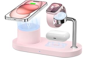 Sildark Magnetic Wireless Charger for iPhone: 3 in 1 Charging Station for Multiple Device Apple - 18W Fast Mag-Safe Charger Dock Stand for iPhone 15 14 13 12 Pro Max Apple Watch iwatch & Airpods