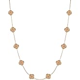 Billet-doux 18k Gold Plated Clover Necklace for Women, Perfect for Valentine’s Day, The Timelss Classic Four-Leaf Clovers Link Chain Nacklace, Adjustable size, Trendy Charm Jewelry Gifts for Her