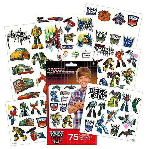 Transformers Temporary Tattoos Party Favor Set (75 Temporary Tattoos)