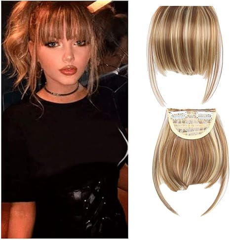 Amazon Com Chezaa Clip On Hair Bangs Air Bangs Real Human Hair
