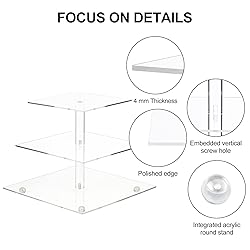 AMEITECH Cupcake Stand with Base, 3-Tier Square