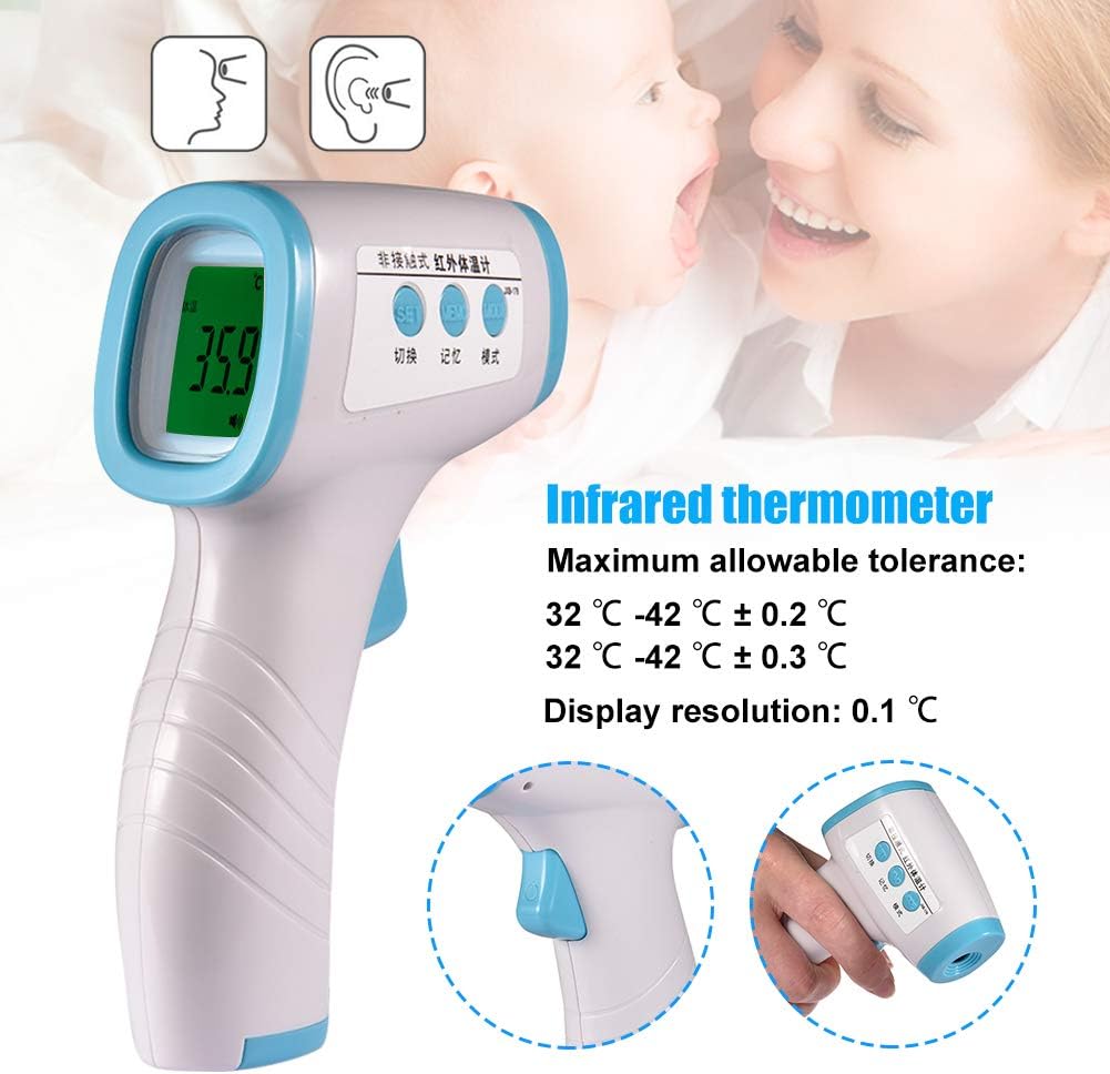 Gally Baby Thermometer Fast Measurement Digital Measurement Memory Function Non-Contact IR Infrared Forehead Thermometer Backlit LCD Screen Electronic Thermometer for Infants Babies Toddlers Kids