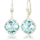 14MM Austrian Crystal Dangle Earrings for Women 14K Glod Jewelry