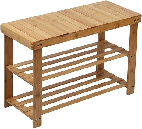 Amazon Co Jp Lioyer 玄関ベンチ 竹製 靴収納 チェア 3段 靴入れ 幅69x奥行28x高さ45 4 Cm おしゃれ 玄関椅子 シューズラック 収納ベンチ エントランスベンチ 靴箱 組立簡単 収納スツールス 耐荷重100kg 優れた耐久性 玄関収納 縁台 小物置き台 ホーム キッチン