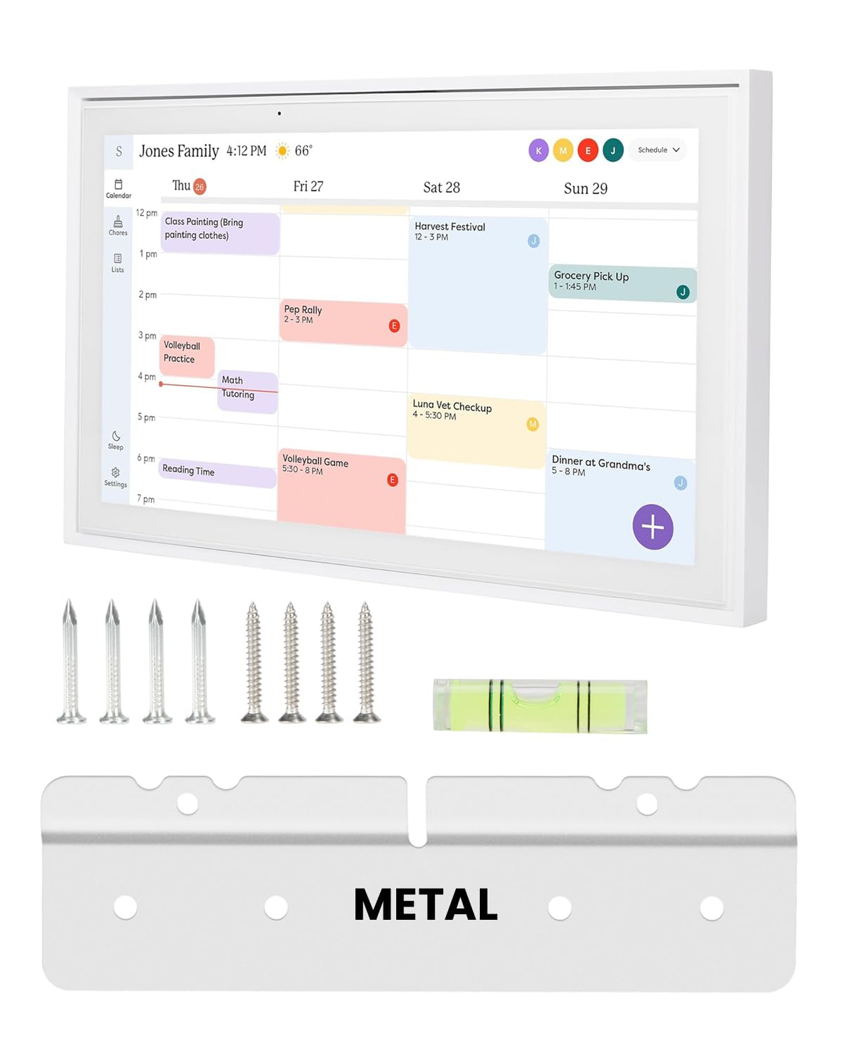 Photo 1 of No-Stud, No-Drill Wall Mount for Skylight 15” Digital Calendar – Metal Mount – No-Drill Installation for Drywall – Includes Level & Mounting Kit - Accessories for Skylight Calendar