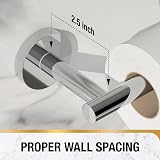 HITSLAM Chrome Wall Mount Double Post Pivoting Toilet Paper Holder SUS304 view 5