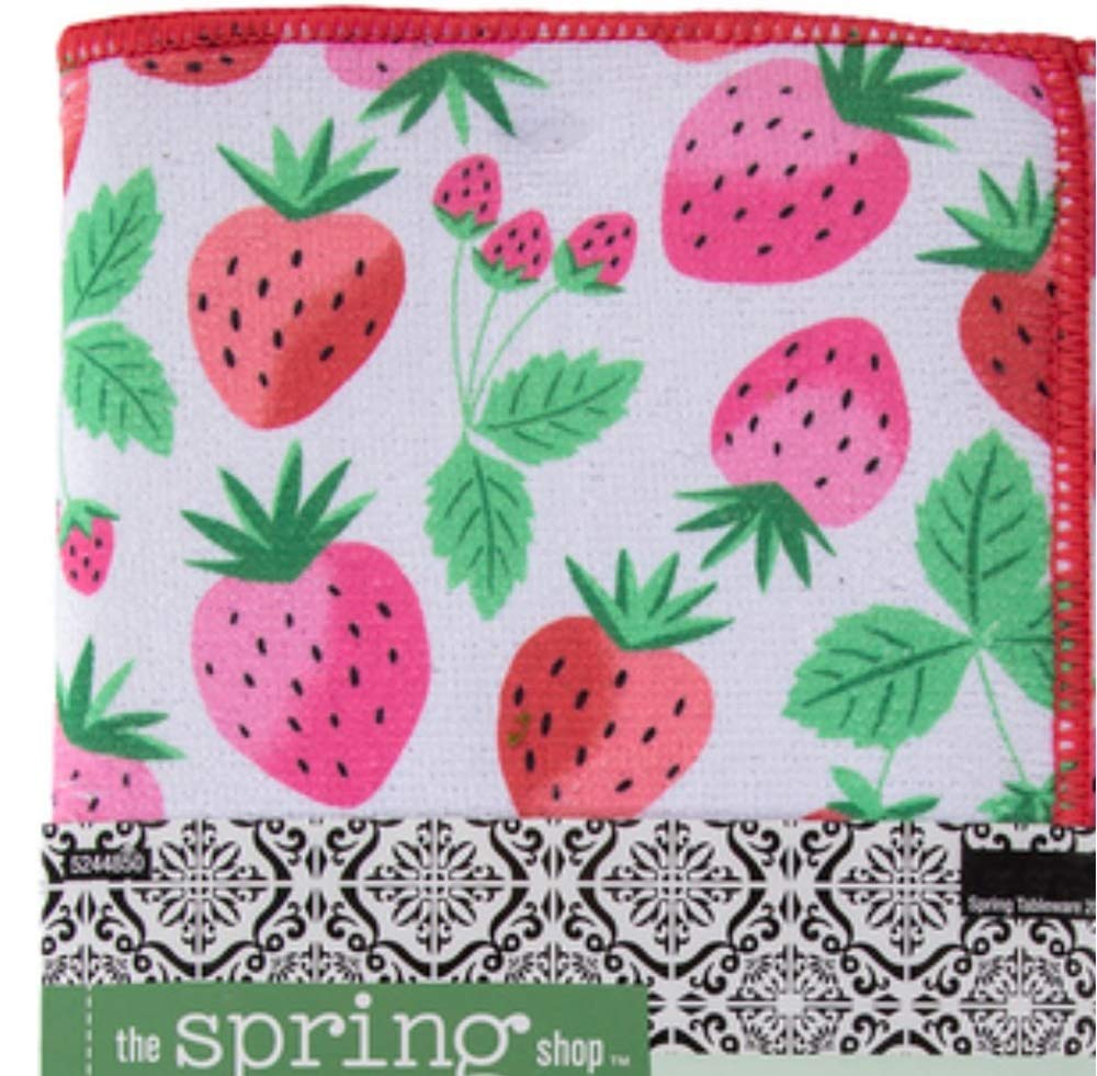 Dish Drying Mat Spring Summer Style Dish Drying Mat 20x15 inch Strawberry Design Strawberries