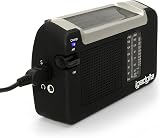 igadgitz Xtra U4457 Wind Up Solar USB Rechargeable Portable AM/FM Radio Black view 4