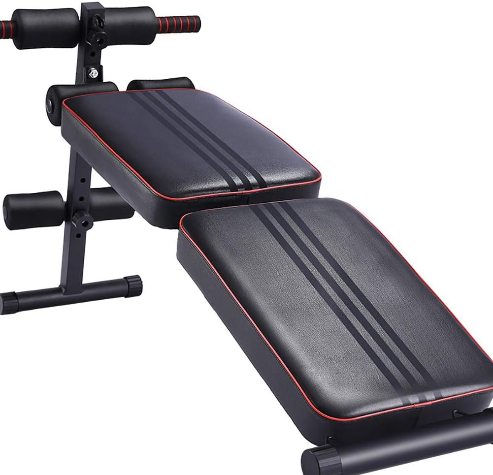 TKLLOVE Weight Bench,Fitness Reality X-Class Light Commercial Multi-Workout Abdominal/Hyper Back Extension Bench Confidence Fitness Adjustable Sit Up -Black