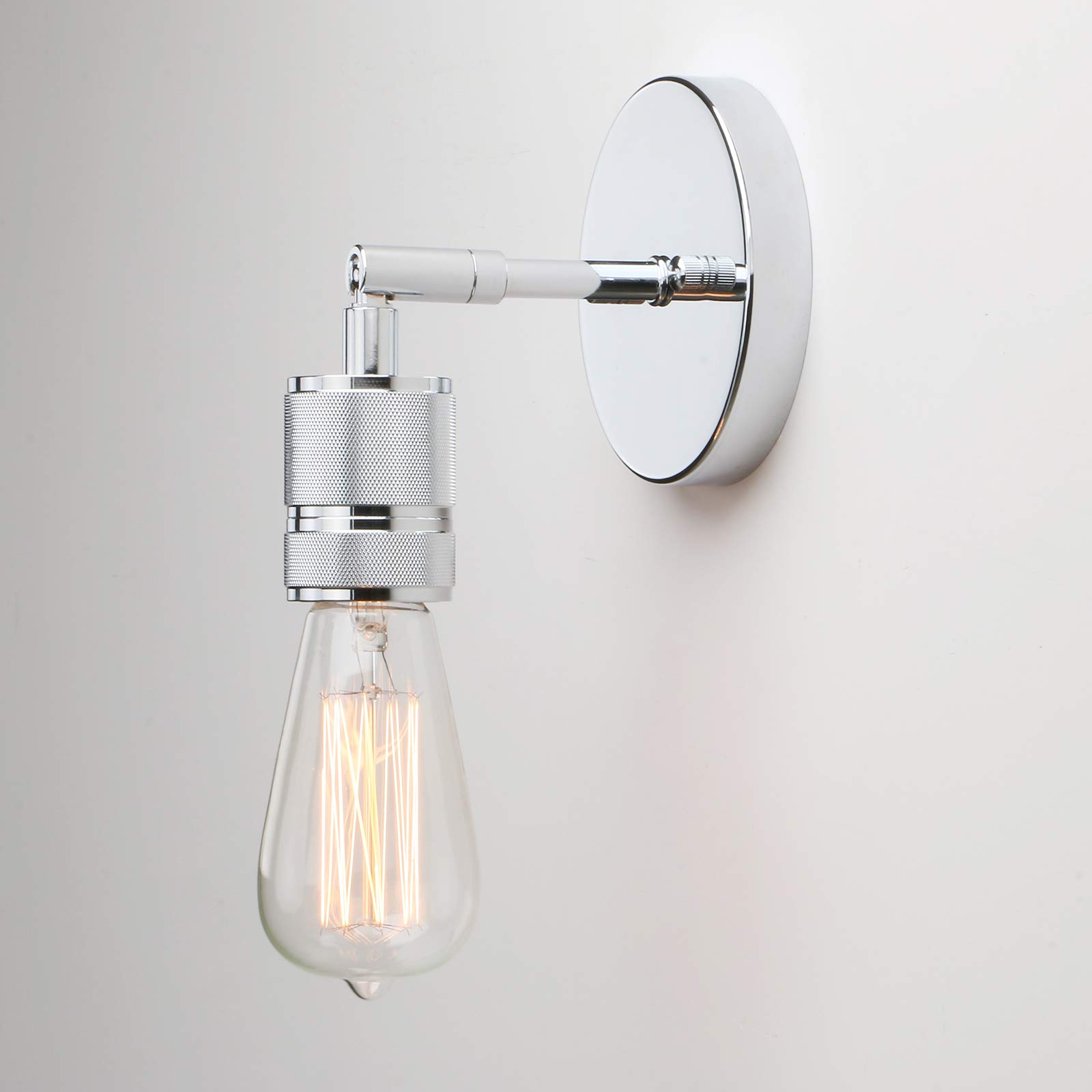 Yosoan Lighting Vintage Up/Down Wall Light Industrial Antique Wall Lamp Fitting Fixtures,Wall Sconce Edison Lamp for Kitchen, Hall, Dining Room, Bedroom,Bar, Restaurants, Coffee Shop (Chrome)