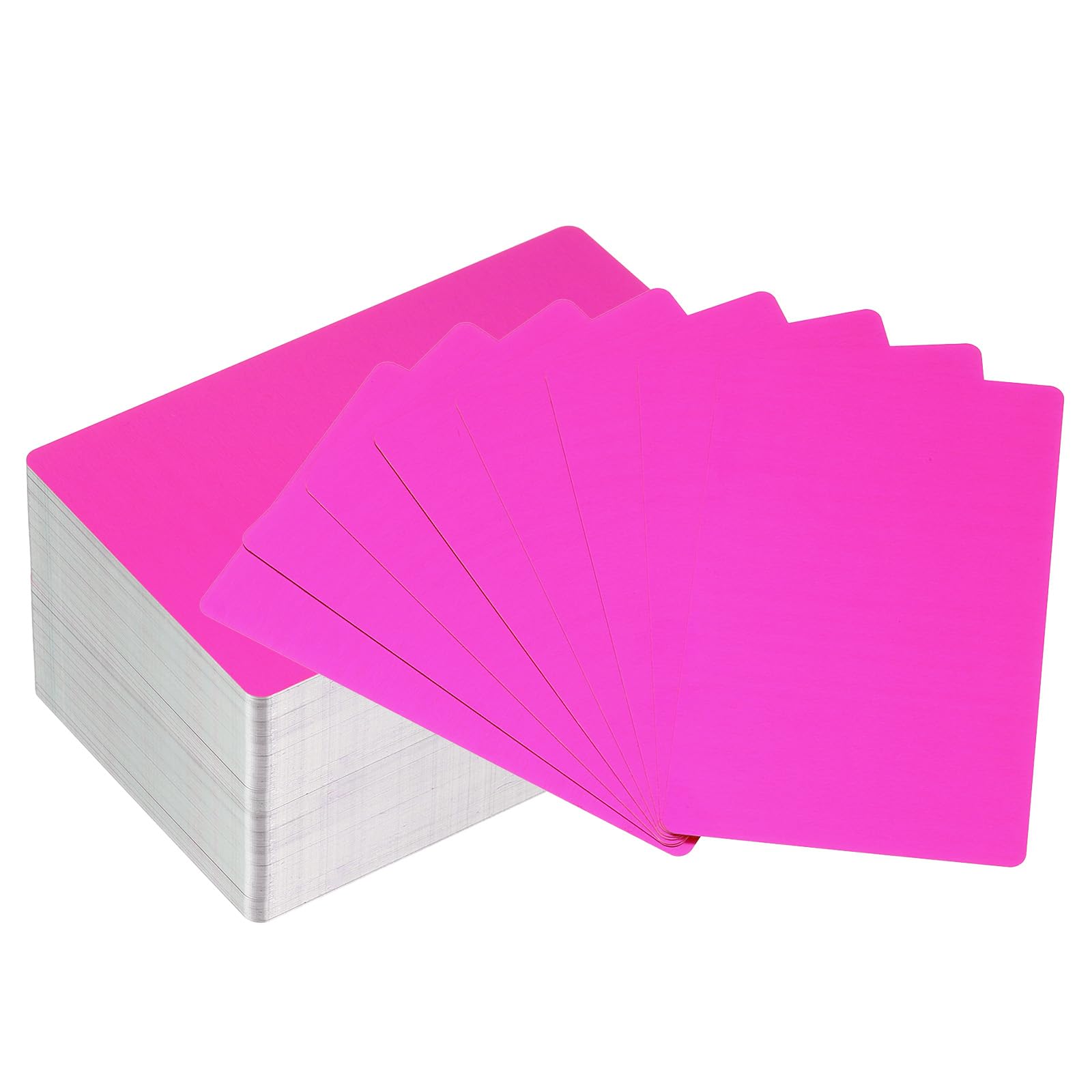 PATIKIL 300 Pack Metal Business Cards Blank, 0.21mm Thick 3.4x2.1 Inch Aluminum Laser Engrave Printable Name Card for Custom DIY, Purple