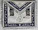 Masonic Apron -Past Master Apron Navy Blue Silver with Fringe (Blue & Silver)