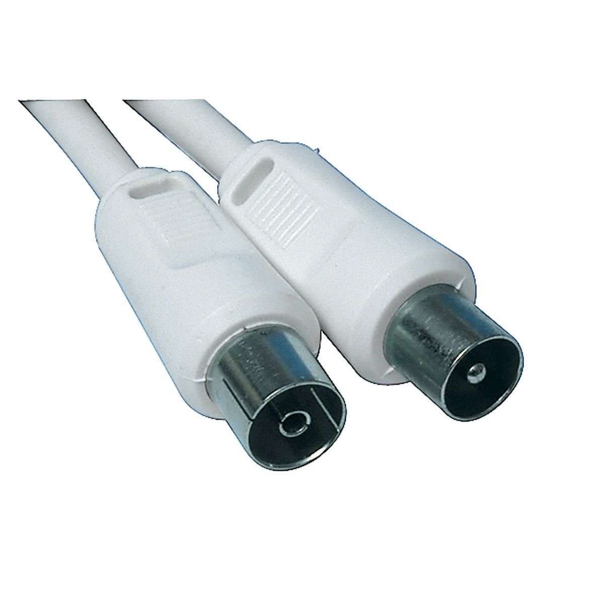 Straight coax plug to straight coax socket 3C2V coax cable (75 Ohm) - Colour: White - Length: 5.00 m