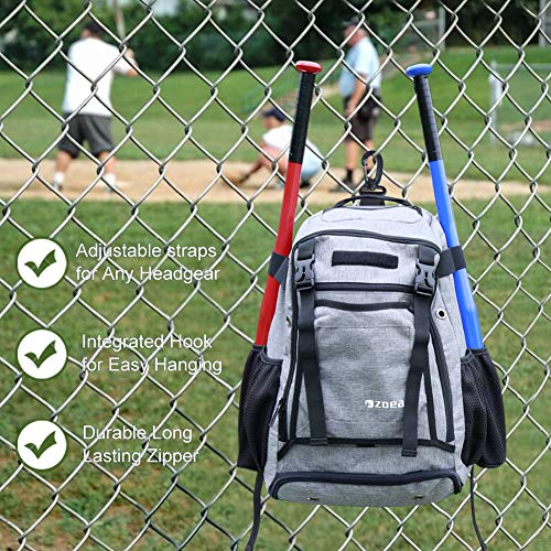 image for ZOEA Baseball Bat Bag Backpack, T-Ball & Softball Equipment & Gear for