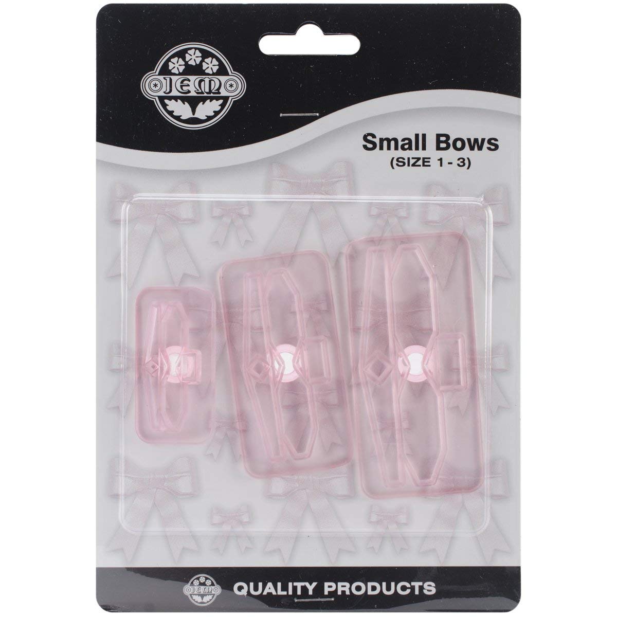 PME 139895 JEM Small Bow Cutters, Set of 3 Pink