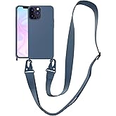 VooDirop Compatible with iPhone 13 Pro Case with Lanyard Crossbody iPhone Case with Strap 13 Pro Adjustable Shockproof Drop Protection Silicone Phone Cover for iPhone 13 Pro 6.1’’ Dark Blue