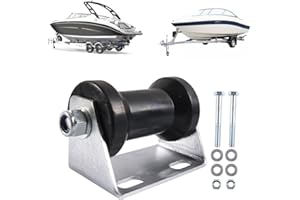 SundiooK 5 Inch Boat Trailer Keel Roller with Galvanized Steel Bracket Assembly Kit, Rubber Roller for Smooth Loading and Unl