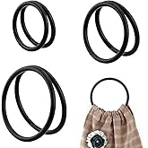 PH PandaHall 6PCS Round Ring Purse Handles, 3 Sizes Black Bag Handle Replacement Decorative Bag Handles Purse Making Supplies for Summer Straws Beach Handbags Macrame Crocheted Purse Making