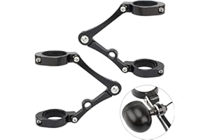 JIATABAN Universal Motorcycle Headlight Bracket 50-54mm Fork Brackets Mount Tube Clamp CNC Black for Harley Indian Victory Honda Yamaha Kawasaki Suzuki Ducati Cafe Racer Chopper Bobber