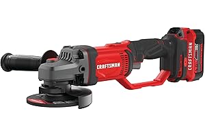 CRAFTSMAN V20 Cordless Angle Grinder Tool Kit, 4-1/2 inch, Battery and Charger Included (CMCG400M1)