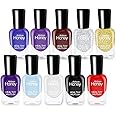 Abitzon NEW Nail Polish Set (10 Bottles) - Non-Toxic Eco-Friendly Easy Peel Off & Quick Dry Water Based Nail Polish