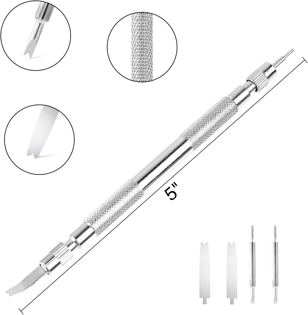 Watch Link Remover Kit, Ohuhu 142pcs in 1 Link Remover Repair Tool, Watch Band Strap Link Pin Remover with 3 Extra Pins, Spring Bar Tool Set with Extra 4 Tips Pins, 126PCS Extra Watch Band Link Pins: Home Improvement