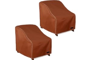 NettyPro Patio Chair Covers for Outdoor Furniture 2 Pack, Waterproof Heavy Duty Lawn Patio Furniture Cover Deep Seat Dining Chair Covers High Back, 34W x 37D x 36H inches, Brown