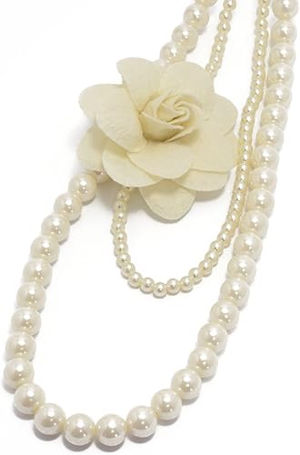 Amazon お花 ロングネックレス パール調 フラワー コサージュ付 ネックレス 通販 Amazon お花 ロングネックレス パール調 フラワー コサージュ付 ネックレス 通販