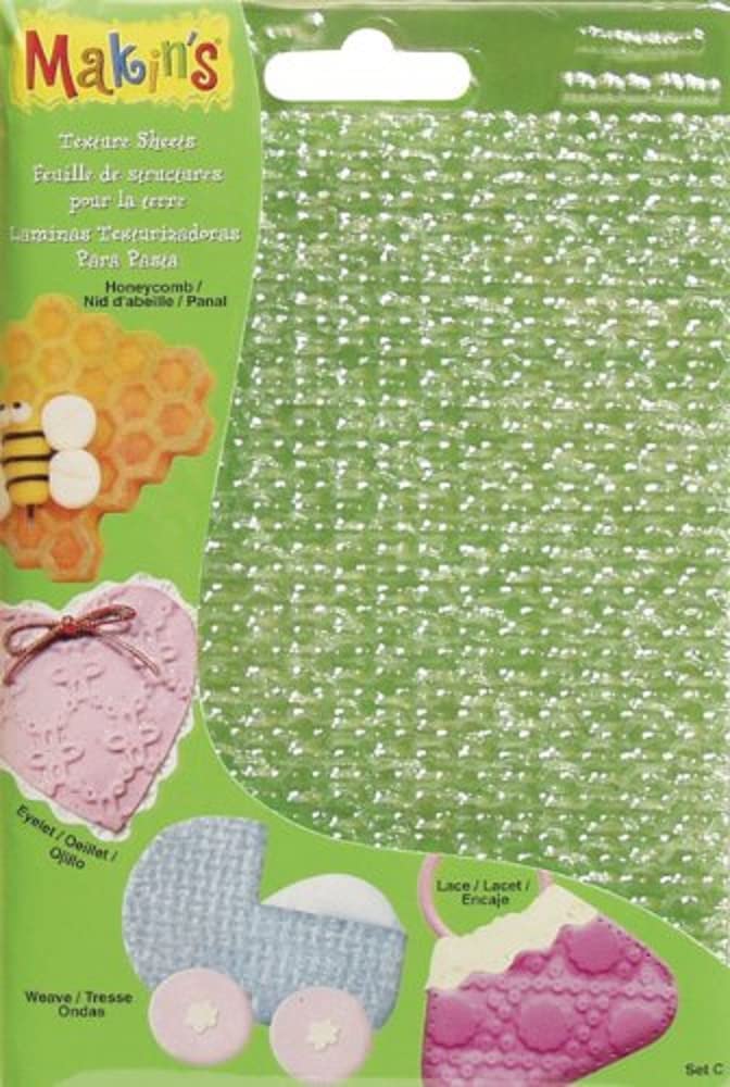Makin's USA Plastic Clay Texture Sheets 7-Inch x 5.5-Inch-Set C (Honeycomb, Eyelet, Weave and Lace)