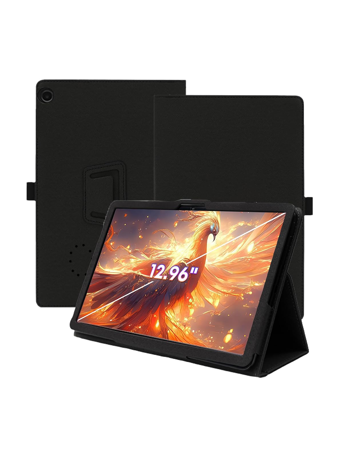Photo 1 of Case for CHUWI Hi10 Max 2024 Android 14 Tablet 12.96 Inch New Upgraded Version,WUNIAK Premium Leather Business Folio Stand Cover with Hand Strap for Tablet,Black.