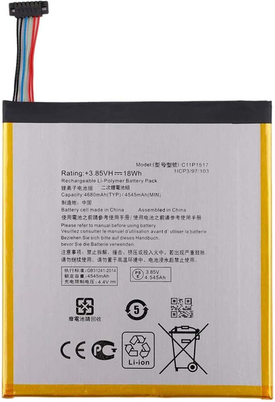 C11P1517 0B200-01580200 Laptop Battery Replacement for ASUS ZenPad 10 Z300C Z300CG Z300CX P023 Tab 3.85V 18WH