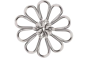 Olivia & Oliver Stainless Steel Carabiner，Spring Snap Hook Carabiner ，heavy Duty Keychain Clip for fitness, boating, camping, hiking, fishing, pet leash, indoor outdoor equipment gear, DIY accessorie.
