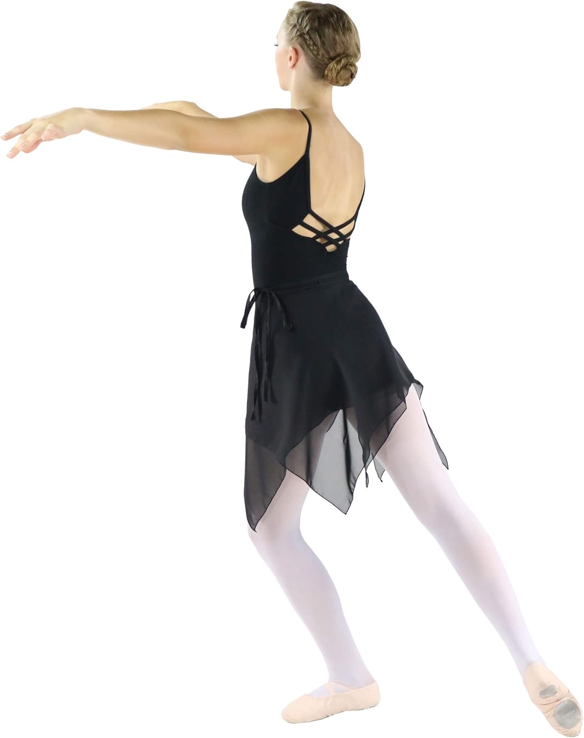 Danzcue Womens Asymmetric Ballet Dance Wrap Skirt: Clothing