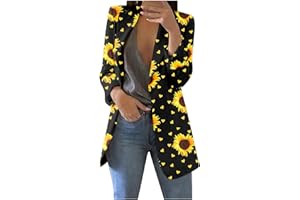 FQZWONG Blazer Jackets for Women,Casual Long Sleeve Elegant Lightweight Work Office Jacket Open Front Cardigan Outwear with Pockets