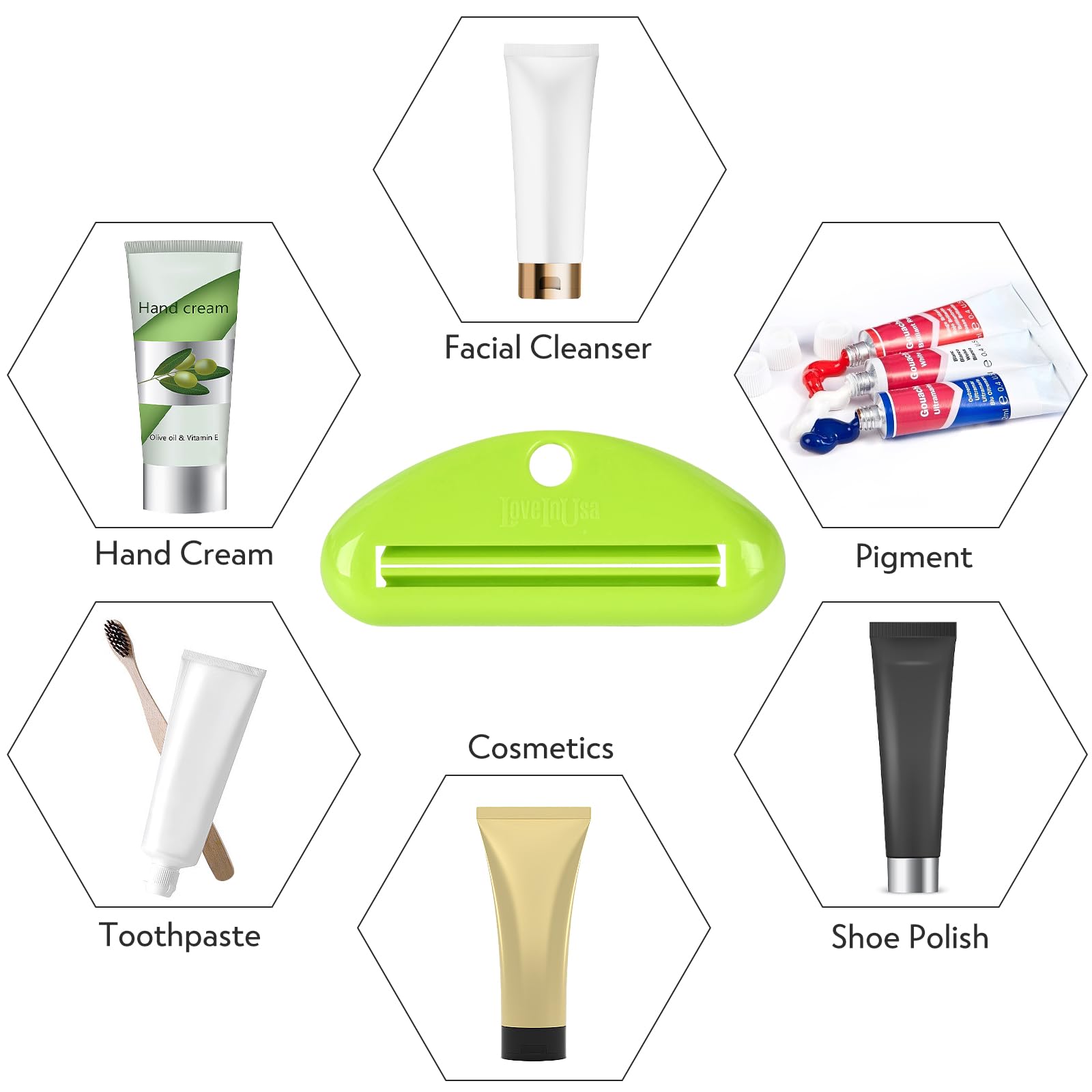 LOVEINUSA 4PCS Toothpaste Squeezer Dispensers, Multicolor Plastic Toothpaste Tube Squeezer Hanging Toothpaste Clips for Saving Toothpaste Facial Cleanser Creams Paint