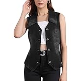 Allegra K Denim Vest for Women's Sleeveless Jean Jacket Western Tops Button Down Lapel Waistcoat Vests
