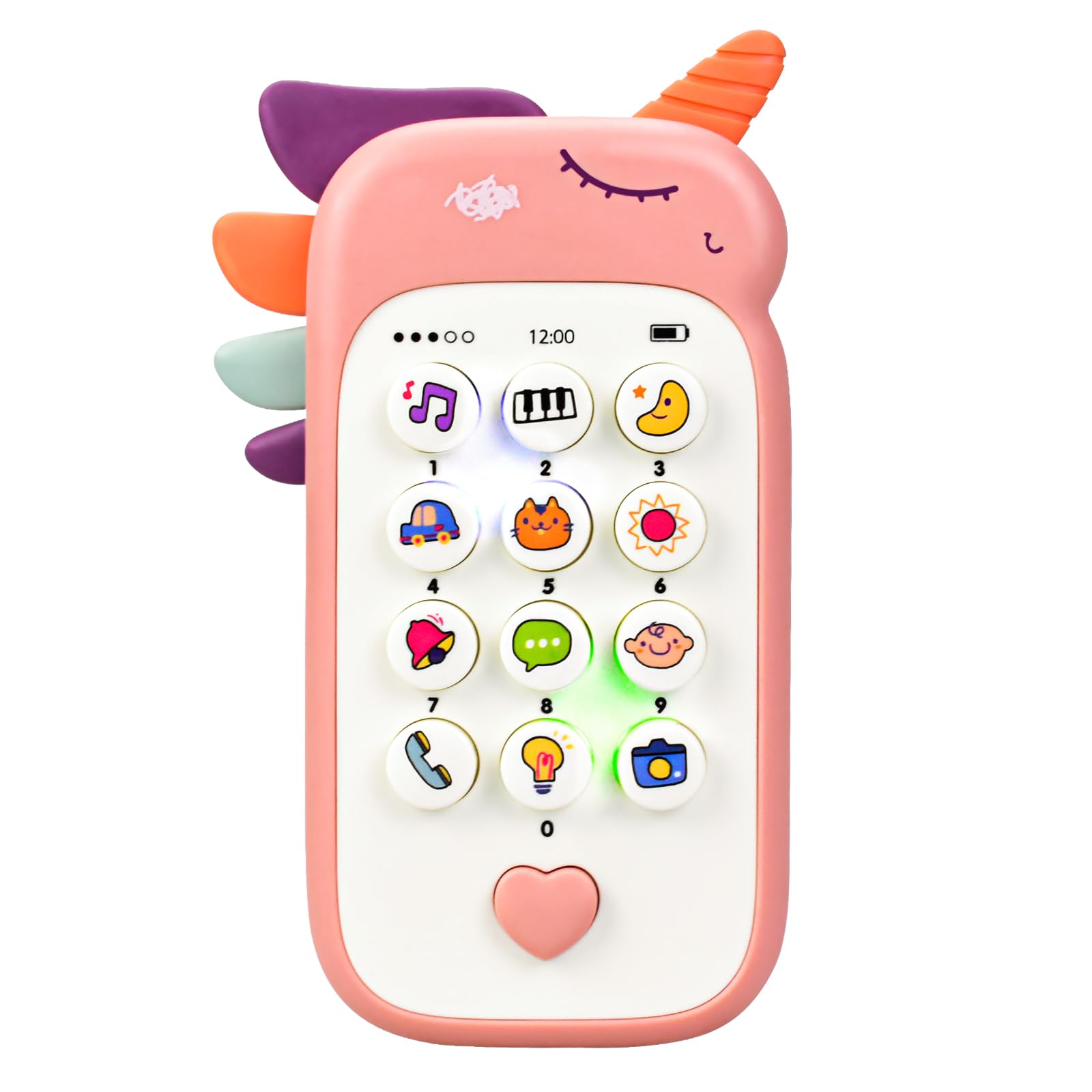 Play Phone for Baby Phone Toys 1 Year Old Girls Musical Toys for 1-3 Girls Interactive Play Phone Toy with Music Baby Toys 6-12 Month Toddler Girls 1st Birthday Gifts for Girls Present Age 6M+