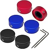 SOLUTEK Aluminum Guitar Pedal Footswitch Toppers w/ 3 Set Screws – Non-Slip, Barefoot-Friendly Solutek Buttons (Blue Red Blac