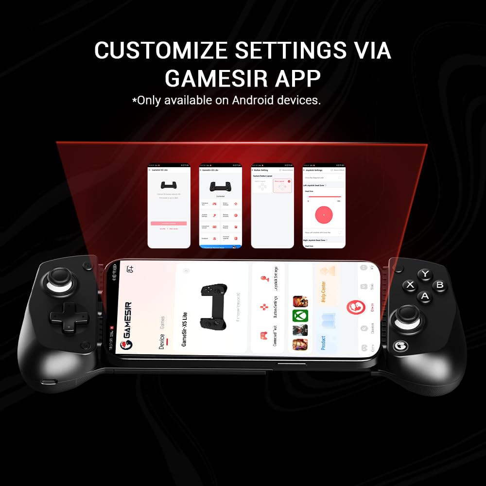 GameSir X5 Lite Mobile Gaming Controller for Android & iPhone 15/16 Series (USB-C), Hall Effect Joystick, Lightweight Ergonomic Phone Controller- Play Genshin Impact & Zenless Zone Zero
