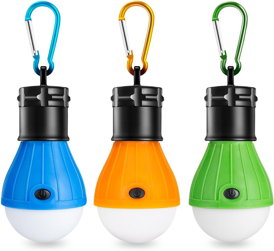 Eletorot Camping Light Tent Light Portable Outdoor Waterproof Camping Lantern LED Light Bulb COB150 Lumens Emergency Light Lamp for Camping,Hiking,Fishing,Hunting,Backpacking,Activities (3 Pack)